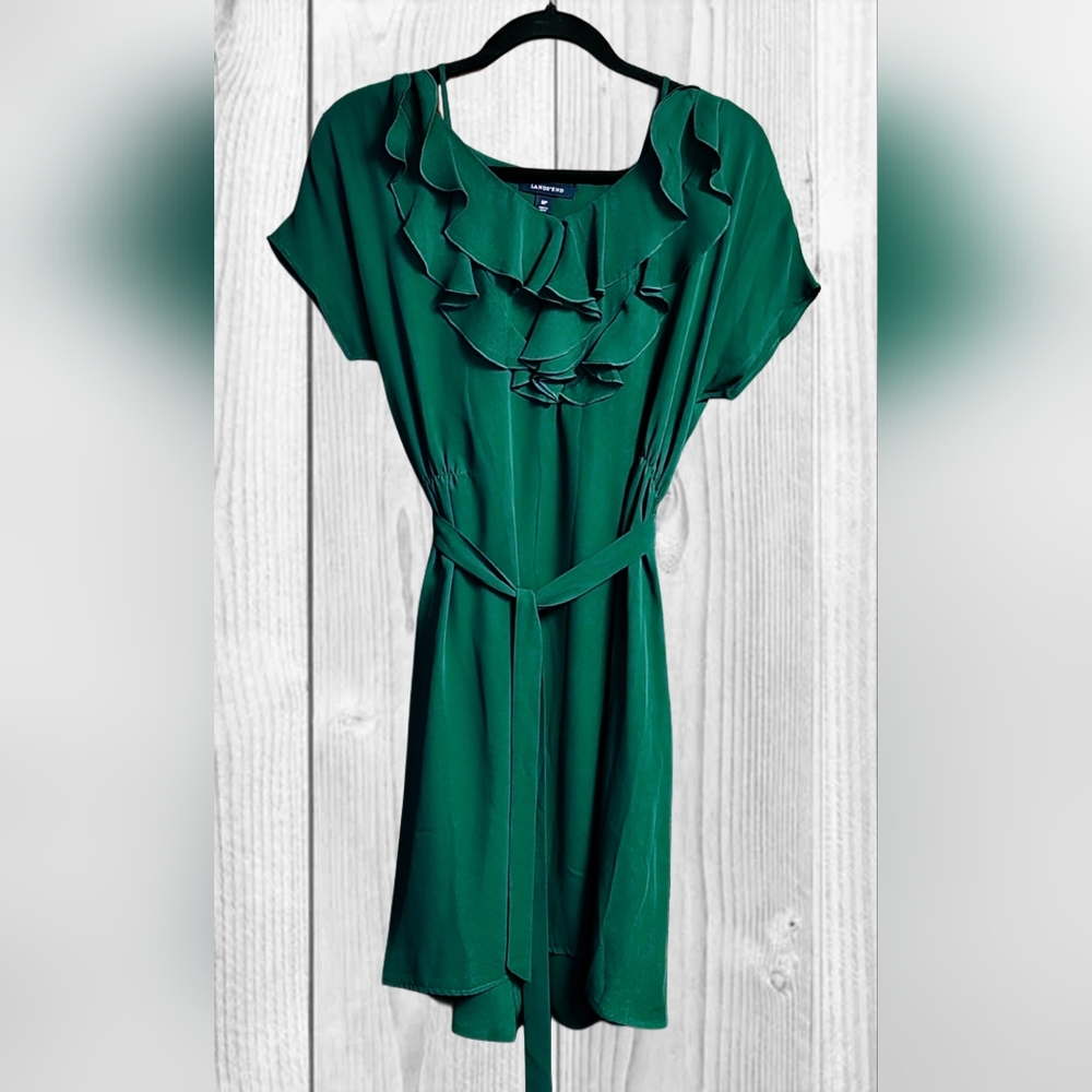 Green Dress with Ruffles